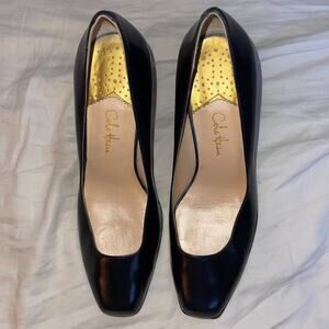 Cole Haan x NikeAir Patent Leather Pumps Sz 8B Black Square Toe